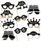 Big Dot of Happiness Reunited Glasses - Paper Card Stock School Class Reunion Party Photo Booth Props Kit - 10 Count